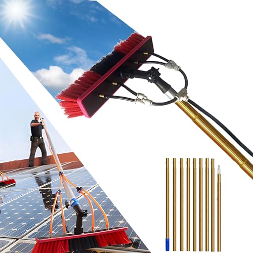 Ddasam Wasserführende Teleskopstange, 3-15m Teleskopstange wasserführend mit Bürste, Teleskop Waschbürste Sonnenkollektor Reinigung,PV Anlage Reinigung Universale von Ddasam
