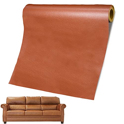 Leder Reparatur Set Leder Patch Kit, 60 x 137cm Leder Patch Selbstklebend, Leder Reparatur Patch, Kunstleder Selbstklebende Leder Reparatur Set für Sofas, Autositze, Bürostuhl, Kopfteil (Hellbraun) von YANJIY