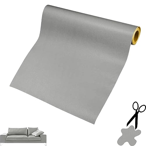 Leder Reparatur Set Leder Patch Kit, 60 x 137cm Leder Patch Selbstklebend, Leder Reparatur Patch, Kunstleder Selbstklebende Leder Reparatur Set für Sofas, Autositze, Bürostuhl, Kopfteil (Dunkelgrau) von YANJIY