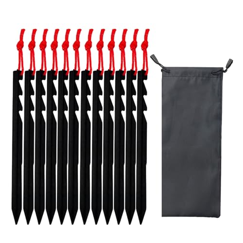 12 Stück robuste Zeltheringe Camping Aluminiumlegierung Erdanker Outdoor Bodenanker Verstellbare Bodennägel Strapazierfähig für Camping Anker Heringe von Ddujbtp