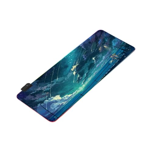Anime-Unterlage, Schreibtischunterlage, Gaming-Matte, Bürozubehör, Desktop-Computermatte mit LED für Computer-Gaming-Pad von Ddujbtp