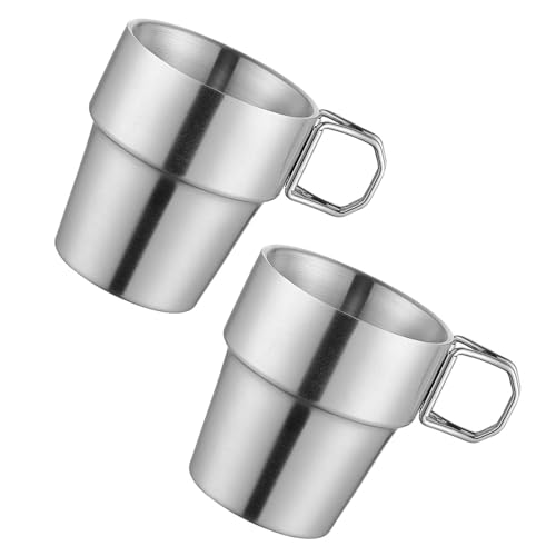 Ddujbtp 2er Set praktische Edelstahl isolierte Camping Kaffeebecher mit faltbarem Griff Doppelwand-Design Tassen Ddujbtp 2er Set praktische Edelstahl isolierte Camping Kaffeebecher mit faltbarem Griff Doppelwand-Design Tassen von Ddujbtp