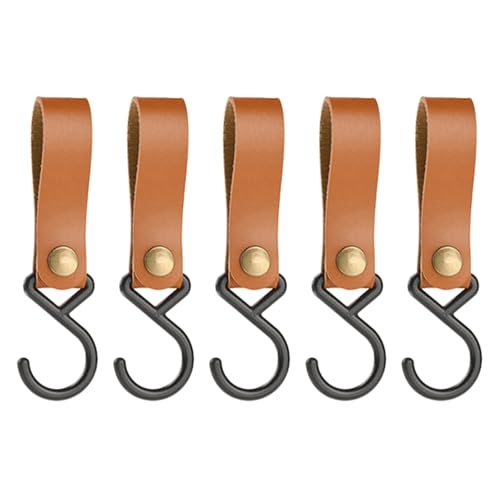 Ddujbtp 5pcs Multifunktional PU Leder Haken Rack Camping Kleiderbügels Form Hängende Aufbewahrung Von Häusern Organisatoren Ertragen Outdoor Camping Hanging Ddujbtp 5pcs Multifunktional PU Leder Haken Rack Camping Kleiderbügels Form Hängende Aufbewahrung Von Häusern Organisatoren Ertragen Outdoor Camping Hanging von Ddujbtp