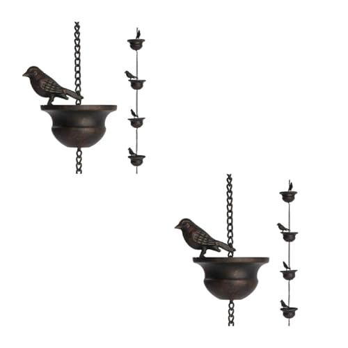 Ddujbtp Birds On Cups Regenkette für funktionelle dekorative Ersatz-Fallrohrkette für den Außenbereich, Metallfänger, Dachentwässerung Ddujbtp Birds On Cups Regenkette für funktionelle dekorative Ersatz-Fallrohrkette für den Außenbereich, Metallfänger, Dachentwässerung von Ddujbtp
