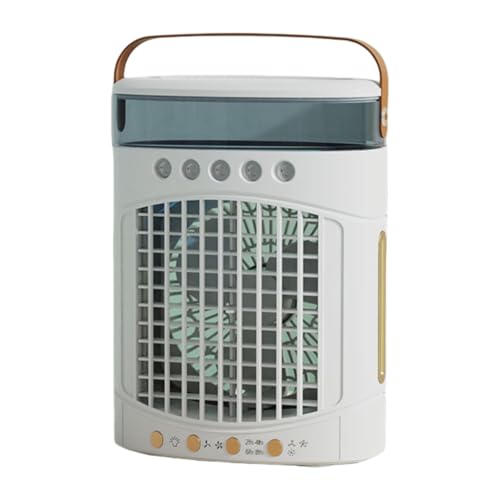 Ddujbtp Flügelloser Ventilator mit Nebelbehältern und einstellbarer Geschwindigkeit, tragbare Klimaanlage mit Nachtlicht in 7 Farben für Schlafzimmer von Ddujbtp