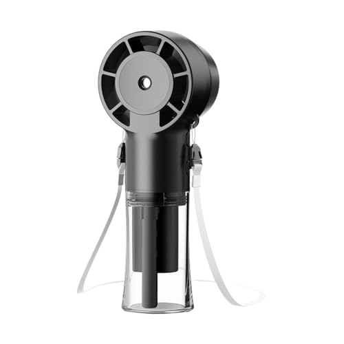 Ddujbtp Leichter Handventilator, tragbar, einstellbare Geschwindigkeiten, 1200 mAh Akku, Nebel-Schreibtischventilator für Pendler, Wasserbefeuchter von Ddujbtp