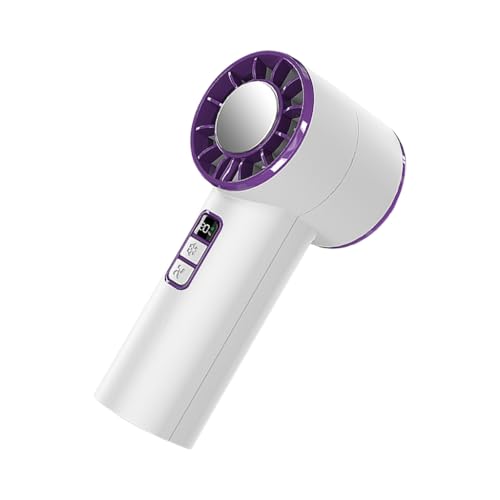 Ddujbtp Leichter Handventilator mit LED-Digitalanzeige, wiederaufladbar, elektrischer Ventilator, Outdoor-Kühlgerät mit 2000 mAh Akku von Ddujbtp