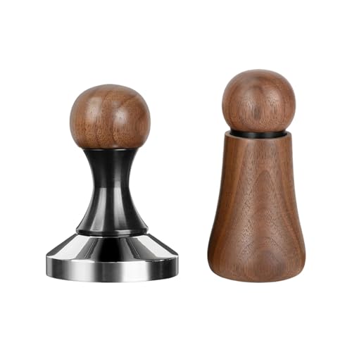 Ddujbtp Praktischer Kaffeestampfer Edelstahl Espresso Werkzeug Espresso Zubehör Kaffeerührer Tamper Edelstahl Textur Kaffee Verteiler und Tamper Set von Ddujbtp