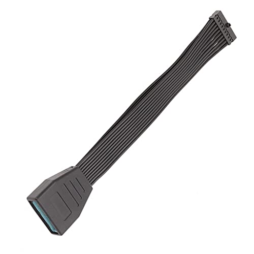 Ddujbtp USB Header Verlängerungskabel Low Profil USB Interne 19/20 Pin Header Extender Motherboard Adapter 5 9 Zoll Schwarzes Flachkabel von Ddujbtp