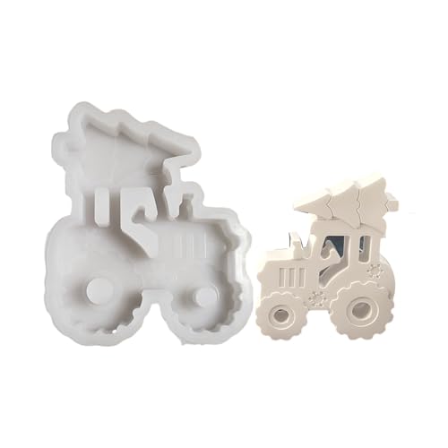 Kreative Silikonformen aus Kunstharz, flexible Traktoren, Weihnachtsbaum, Silikonform für Harzherstellung, Traktor, Weihnachtsbaumform von Ddujbtp