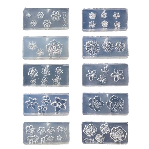 Set Von 10 Multifirtionalen Nägeln Formnägel Styling Schimmelblumenform Accessoire Formen Für Zubehör Verbesserung Blumenschnitzformen Geeignet von Ddujbtp