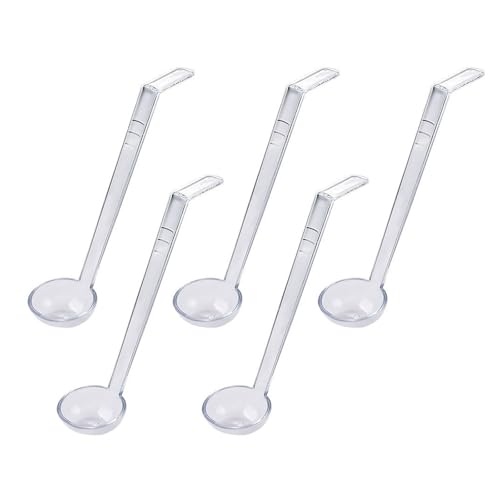 Set mit 5 transparenten Servierlöffeln mit langem Griff, Bankette, Servierutensilien für Cocktails, Saucen, Fruchtsäfte, Cocktails, Servierlöffel von Ddujbtp