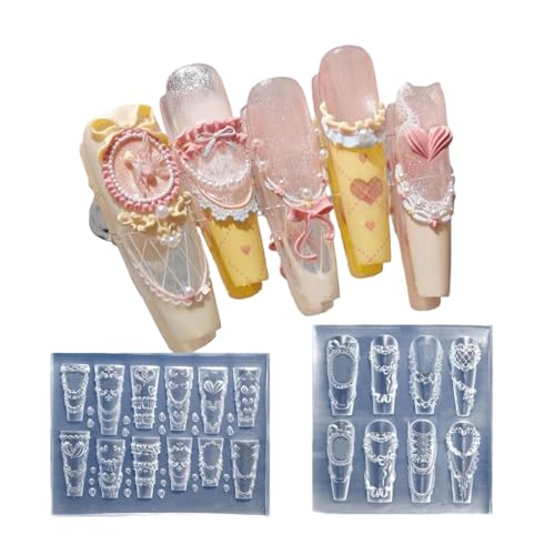 Silikonform für Nägel, Kunstzubehör, cremefarben, Spitze, dekorative Textur für verschiedene Arten von Nageldekoration Silikonform für Nägel, Kunstzubehör, cremefarben, Spitze, dekorative Textur für verschiedene Arten von Nageldekoration von Ddujbtp