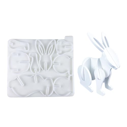 Silikonform mit Hasenfiguren, flexible Silikonform, Heimdekoration, Gips, praktisches Schmuckherstellungswerkzeug, Silikon-Bastelform von Ddujbtp