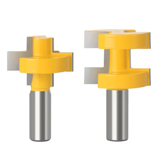2pcs 8mm 12 Mm 1/2shank T-Slot Quadratzahn Tenon Mahlen Schnitzmesser Router-Router Für Holzwerkzeug Holzbearbeitung,12,7 Mm Schaft von Ddyspan