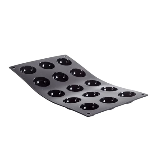 de Buyer - Platte mit 15 Mini-Halbkugeln MOUL FLEX aus Silikon - 17,5 x 30 cm, Durchmesser 4 cm - 1961.02 von DE BUYER