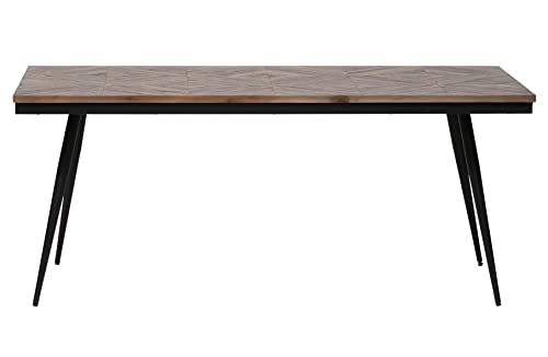 De Eekhoorn Esstisch Rhombic 180 x 90 cm Metall Teakholz Dinnertisch Esszimmertisch Tisch von WOOOD