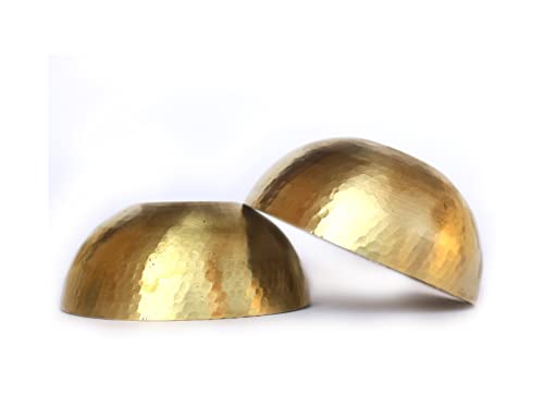 De Kulture Solid 100% Pure Brass Round Bowl for Biryani, Ramen, Noodle, Macaroni, Spaghetti and Pasta Ideal for Serving & Dining Table Decoration, 5 x 2 (DH) Inches (set of 2) 360 ML von De Kulture Works