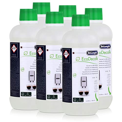 6er Pack DeLonghi Entkalker EcoDecalk für Kaffevollautomaten DLSC500 / 8004399329492 - 500ml von De'Longhi