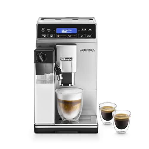 De'Longhi Autentica Cappuccino ETAM 29.660.SB Kaffeevollautomat mit LatteCrema Milchsystem, Cappuccino und Espresso auf Knopfdruck, Digitaldisplay mit Klartext, 2-Tassen-Funktion, silber von De'Longhi