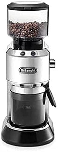 De'Longhi Dedica KG 520.M Elektrische Kaffeemühle, Vollmetallgehäuse, Edelstahl Kegelmahlwerk, einstellbare Mahlgradeinstellung, Silber von De'Longhi