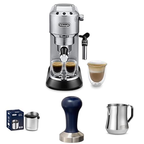 De'Longhi Dedica Style EC 685.M – Espresso Siebträgermaschine + Tamper + Abklopfbehälter + Milchkännchen von De'Longhi