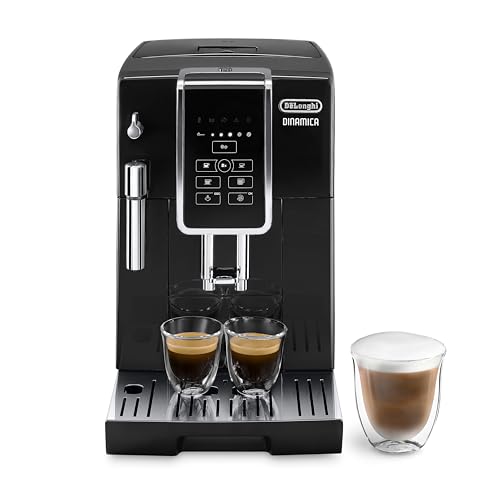 De'Longhi Dinamica ECAM 350.15.B Kaffeevollautomat mit Milchaufschäumdüse für Cappuccino, mit Espresso und Kaffee Direktwahltasten und Digitaldisplay mit Klartext, 2-Tassen-Funktion, Schwarz von De'Longhi