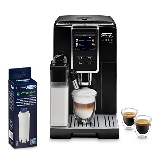 De'Longhi Dinamica Plus ECAM 370.70.B Kaffeevollautomat mit LatteCrema Milchsystem, 3,5 Zoll TFT schwarz & Original Wasserfilter DLSC002 Zubehör Kaffeevollautomaten mit Wasserfilter,Weiß von De'Longhi