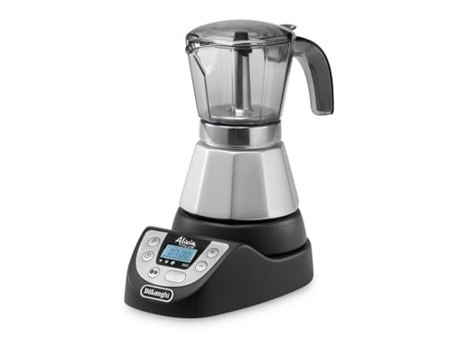 De'Longhi EMKP42.B Alicia PLUS - Elektrische Moka-Kaffeemaschine, 450 W, 2-4 Tassen, Kunststoff, Schwarz / Silber Black von De'Longhi