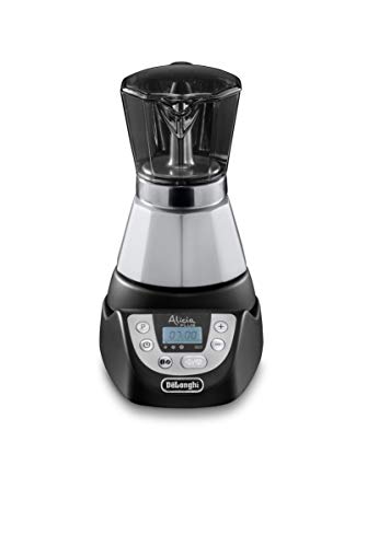 De'Longhi EMKP42.B Alicia PLUS - Elektrische Moka-Kaffeemaschine, 450 W, 2-4 Tassen, Kunststoff, Schwarz / Silber Black von De'Longhi