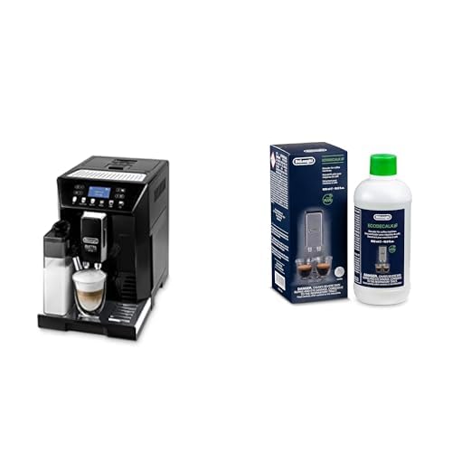 De'Longhi Eletta Evo ECAM 46.860.B Kaffeevollautomat mit LatteCrema Milchsystem, Cappuccino und Espresso auf Knopfdruck, LCD Display und Sensor-Touch-Tasten, schwarz mit DLSC 500 Entkalker von De'Longhi