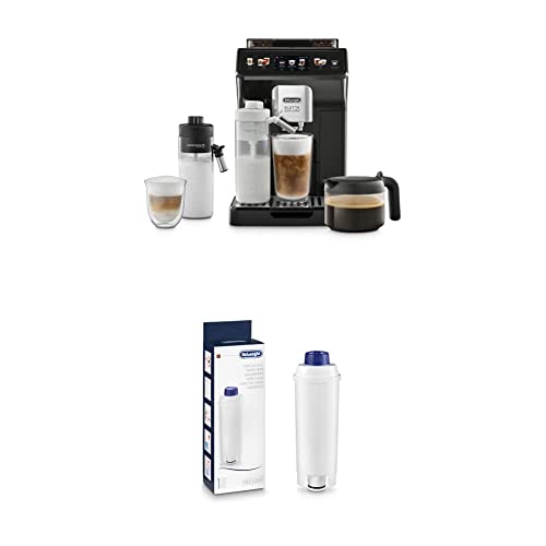 De'Longhi Eletta Explore Perfetto Kaffeevollautomat Milchsystem,heiße und erfrischende Getränke,Kaffeekanne inklusive +Original Wasserfilter Pflege und Schutz der Maschine,optimiert die Kaffeequalität von De'Longhi