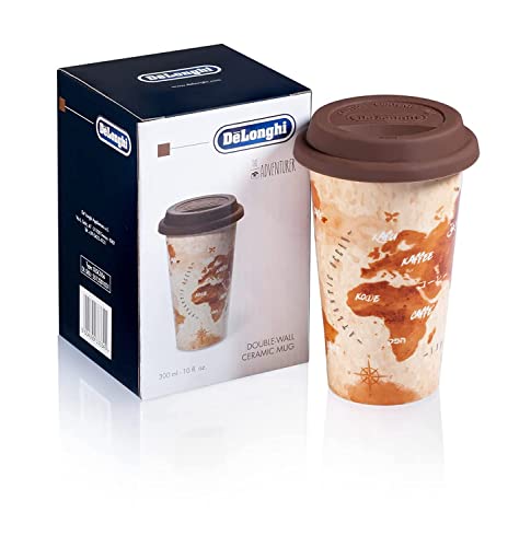 De'Longhi Hot Coffee Travel Mug Thermo-Becher, keramik, Adventurer-Design, 1 Stück (1er Pack) von De'Longhi