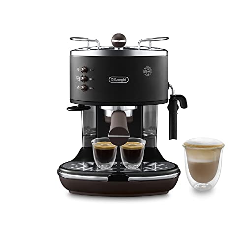 De'Longhi Icona Vintage ECOV 311.BK – Espresso Siebträgermaschine im RetroLook, Espressomaschine mit manuellem Milchaufschäumer, für Kaffeepulver oder ESE Pads, 1,4 l Wassertank, schwarz De'Longhi Icona Vintage ECOV 311.BK – Espresso Siebträgermaschine im RetroLook, Espressomaschine mit manuellem Milchaufschäumer, für Kaffeepulver oder ESE Pads, 1,4 l Wassertank, schwarz von De'Longhi
