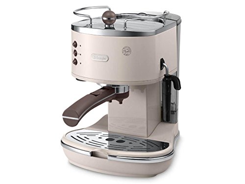 De'Longhi Icona Vintage ECOV 311.BG – Espresso Siebträgermaschine im RetroLook, Espressomaschine mit manuellem Milchaufschäumer, für Kaffeepulver oder ESE Pads, 1,4 l Wassertank, beige von De'Longhi