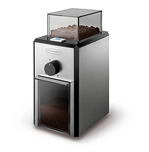 De'Longhi KG89 KG 89 Professionelle Kaffeemühle für bis zu 12 Tassen, Kunststoffgehäuse, silber, 110 Watt von De'Longhi