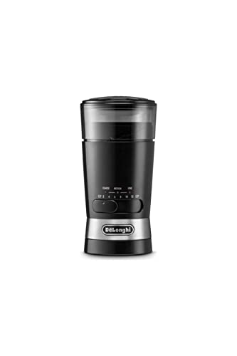 De'Longhi Kaffeemühle KG210 – elektrische Mühle für ganze Kaffeebohnen, Gewürze und Nüsse, rostfreie Edelstahlklingen, 170 Watt, Kunststoff, Schwarz, Talla Única von De'Longhi