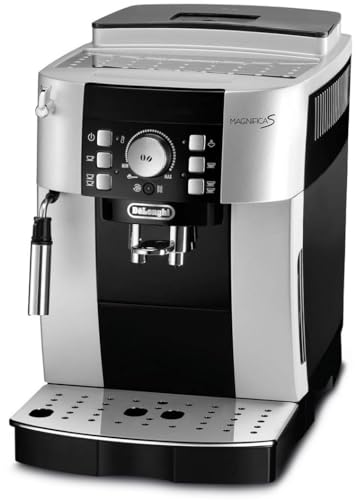 De'Longhi Magnifica ECAM 21.116.SB Kaffeevollautomat mit Milchaufschäumdüse für Cappuccino, mit Espresso Direktwahltaste, 2-Tassen-Funktion, großer 1,8 Liter Wassertank, Silber/Schwarz von De'Longhi