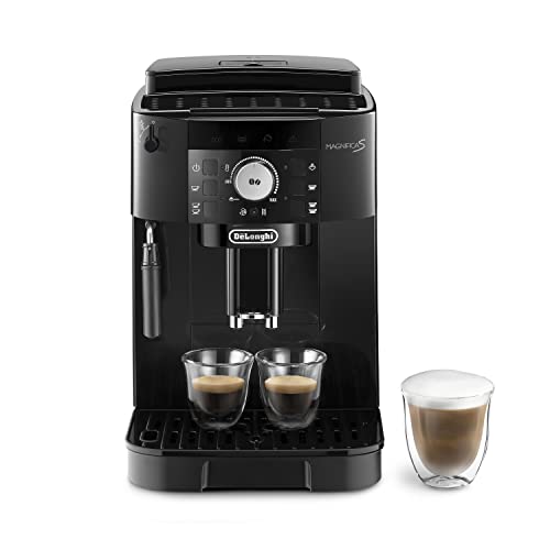 De'Longhi Magnifica S ECAM11.112.B, Kaffeevollautomat mit Milchaufschäumdüse für Cappuccino, mit Espresso Direktwahltasten und Drehregler, 2-Tassen-Funktion, Schwarz von De'Longhi