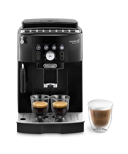 De'Longhi Magnifica S Smart ECAM 230.13.B Kaffeevollautomat mit Milchaufschäumdüse für Cappuccino, Espresso-, Kaffee- und Long Coffee Direktwahltasten und Drehregler, 2-Tassen-Funktion, Schwarz von De'Longhi