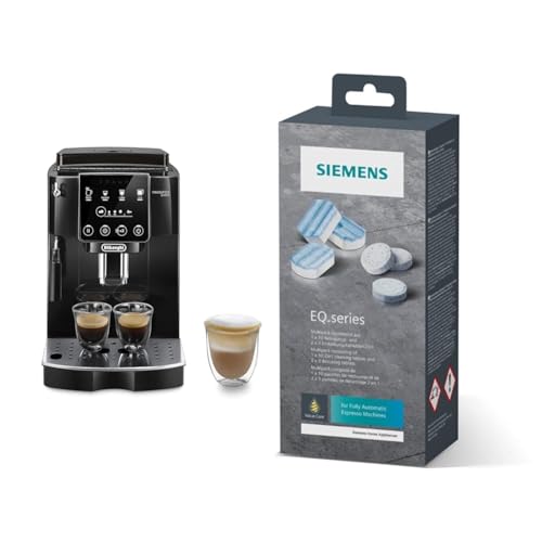 De'Longhi Magnifica Start ECAM222.20.B, Kaffeevollautomat mit Milchaufschäumdüse & Siemens Multipack TZ80003A, Inhalt: 1 x 10 Reinigungstabletten (je 2,2 g) und 2 x 3 Entkalkungstabletten von De'Longhi
