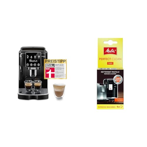 De'Longhi Magnifica Start ECAM222.20.B, Kaffeevollautomat & Melitta 178599 Perfect Clean Reinigungstabs für Kaffeevollautomaten und Espressomaschinen | 4 Tabs | gründlich und schonend von De'Longhi