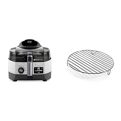 De'Longhi MultiFry Extra Chef FH1394 Heißluftfritteuse, Multicooker mit 1,7 kg Fassungsvermögen, Umluftsystem mit 2 Heizelementen, 2300 Watt, grau/weiß & DLSK 104 D.240 X 33 Grillrost aus Edelstahl De'Longhi MultiFry Extra Chef FH1394 Heißluftfritteuse, Multicooker mit 1,7 kg Fassungsvermögen, Umluftsystem mit 2 Heizelementen, 2300 Watt, grau/weiß & DLSK 104 D.240 X 33 Grillrost aus Edelstahl von De'Longhi