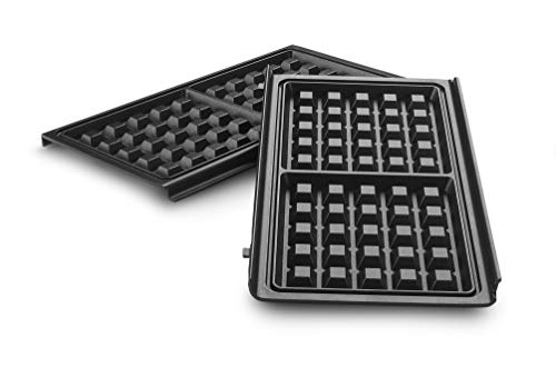 De'Longhi MultiGrill Easy Waffelplatten DLSK155, Zubehör für Kontaktgrill, 2 Antihaftbeschichtete Waffeleisen 270 x 140 mm, spülmaschinenfest von De'Longhi