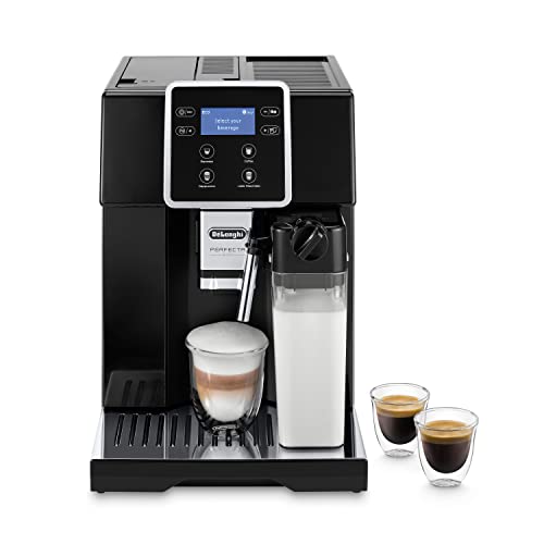 De’Longhi Perfecta Evo ESAM420.40.B Kaffeevollautomat mit LatteCrema Milchsystem, Cappuccino & Espresso auf Knopfdruck, großes LCD-Farbdisplay, Kaffeekannenfunktion, 0.25 kilograms, schwarz von De'Longhi