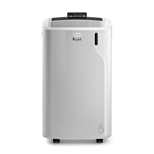 De'Longhi Pinguino PAC EM82, Mobile Klimaanlage für Räume bis zu 80 m³, 9.400 BTU, 2,4 kW, 63 dB, Entfeuchtungsfunktion, Energieklasse A, 24h-Timer, Weiß von De'Longhi