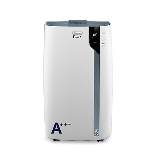 De'Longhi Pinguino PAC EX105 Mobiles Klimagerät mit EcoRealFeel-Technologie, 10.000 BTU/h, für Räume bis 100m³, Entfeuchtungs- & Ventilationsfunktion, 24h-Timer, Energieeffizienzklasse A+++, Weiß von De'Longhi