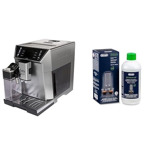 De'Longhi PrimaDonna Class ECAM 550.85.MS Kaffeevollautomat mit LatteCrema Milchsystem, Cappuccino und Espresso auf Knopfdruck, TFT Farbdisplay und App-Steuerung, silber mit DLSC 500 Entkalker von De'Longhi