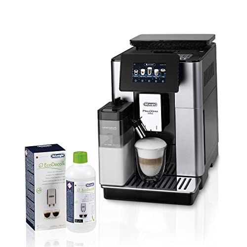 De'Longhi PrimaDonna Soul ECAM 612.55.SB Kaffeevollautomat mit LatteCrema Milchsystem & Bean Adapt Technologie, 18 Rezepte per Knopfdruck, Farbdisplay & App-Steuerung, Silber mit DLSC 500 Entkalker von De'Longhi