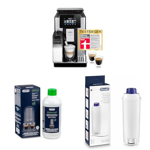 De'Longhi PrimaDonna Soul Perfetto ECAM 612.55.SB Kaffeevollautomat mit LatteCrema Milchsystem + Original EcoDecalk DLSC 500 Entkalker Wasserfilter DLSC002 von De'Longhi